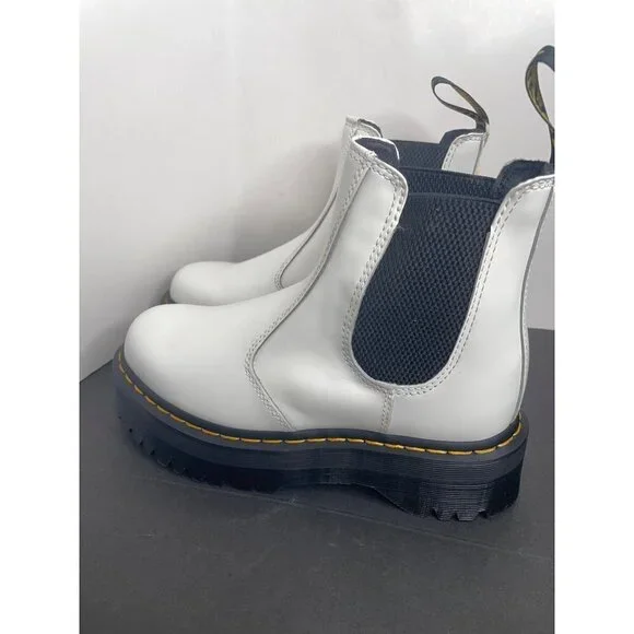 Doc Dr. Martens 2976 Quad Platform Women's White Chelsea Boot Size 42 US 10 NEW - Picture 5 of 6